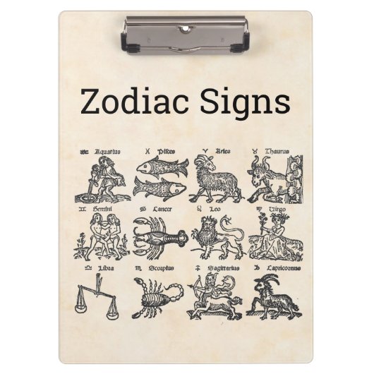 Zodiac Signs Klembord (Voorkant)