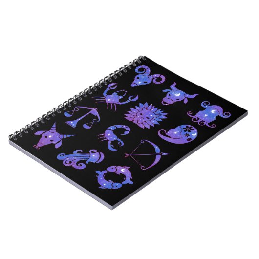 Zodiac Signs Notitieboek in Starry Blue (Linkerzijde)