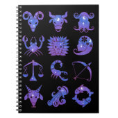 Zodiac Signs Notitieboek in Starry Blue (Voorkant)