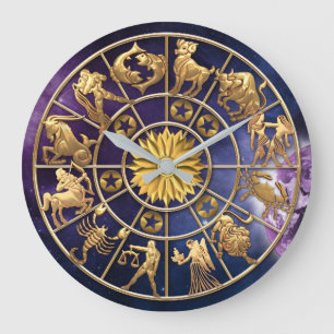 Zodiac Signs Six-Member Family Gold Stars Custom Grote Klok