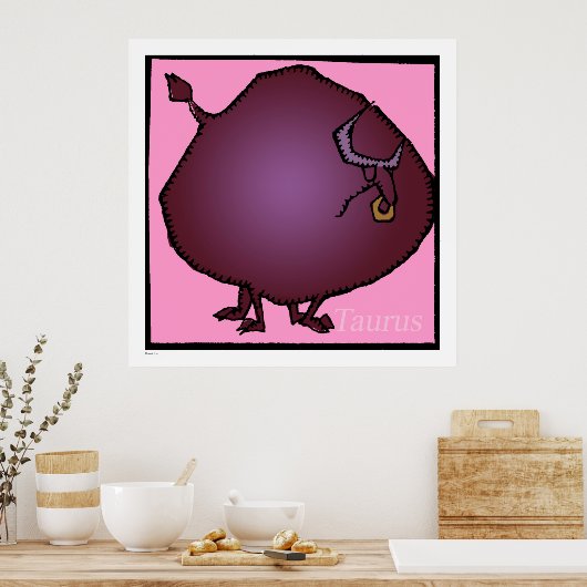 Zodiac Signs Taurus Birthday groot Poster 32x32 (Keuken)