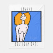 Zodiac Signs Virgo gepersonaliseerd Birthday Blank Fleece Deken (Voorkant)