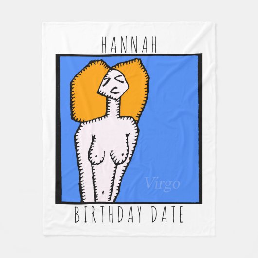 Zodiac Signs Virgo gepersonaliseerd Birthday Blank Fleece Deken (Voorkant)