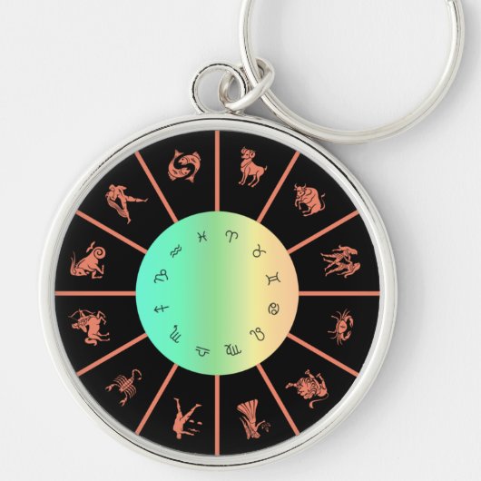 Zodiac Signs Wheel Sleutelhanger (Voorkant)