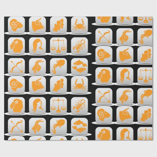 Zodiac Signs Wrapping Paper Cadeaupapier (Vlak)