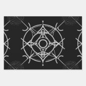 Zodiac Silver Lined Zwart Illustratie Inpakpapier Vel (Voorkant 3)