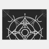 Zodiac Silver Lined Zwart Illustratie Inpakpapier Vel (Voorkant 2)