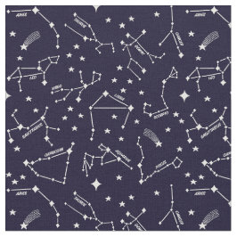 Zodiac Star-kaarten wit op donkerblauwe weske witc Stof