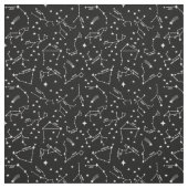 Zodiac Star Maps White op Black Cheeky Witch® Stof (Swatch)