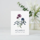 Zodiac Star Sign Aquarius Briefkaart (Staand voorkant)