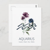 Zodiac Star Sign Aquarius Briefkaart (Voorkant / Achterkant)