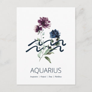Zodiac Star Sign Aquarius Briefkaart