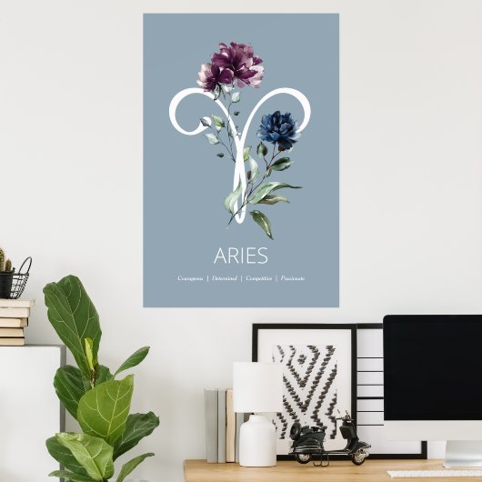 Zodiac Star Sign Aries Poster (Thuiskantoor)