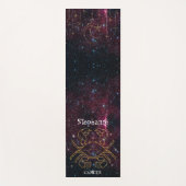 Zodiac Star Sign Cancer Monogram Glitter Burgundy Yogamat (Voorkant)