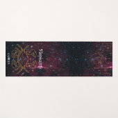 Zodiac Star Sign Cancer Monogram Glitter Burgundy Yogamat (Voorkant (horizontaal))