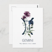 Zodiac Star Sign Gemini Briefkaart (Voorkant / Achterkant)