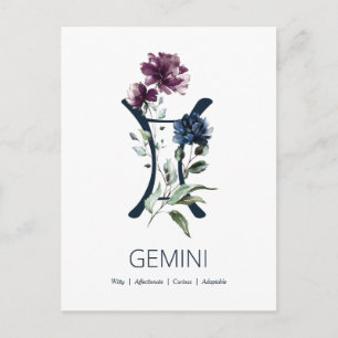 Zodiac Star Sign Gemini Briefkaart