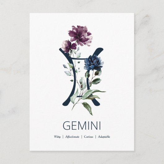 Zodiac Star Sign Gemini Briefkaart (Voorkant)