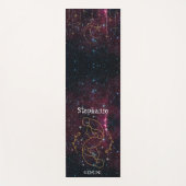 Zodiac Star Sign Gemini Monogram Glitter Burgundy Yogamat (Voorkant)