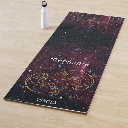 Zodiac Star Sign Pisces Fish Monogram Glitter Yogamat (In situ)