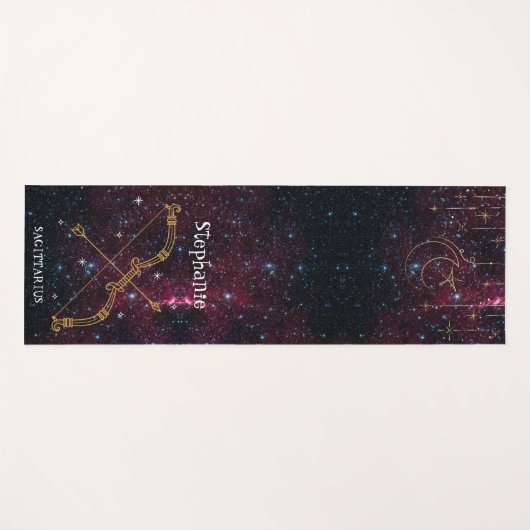 Zodiac Star Sign Sagittarius Monogram Glitter Yogamat (Voorkant (horizontaal))