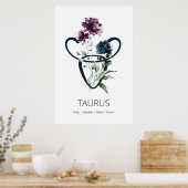 Zodiac Star Sign Taurus Poster (Keuken)