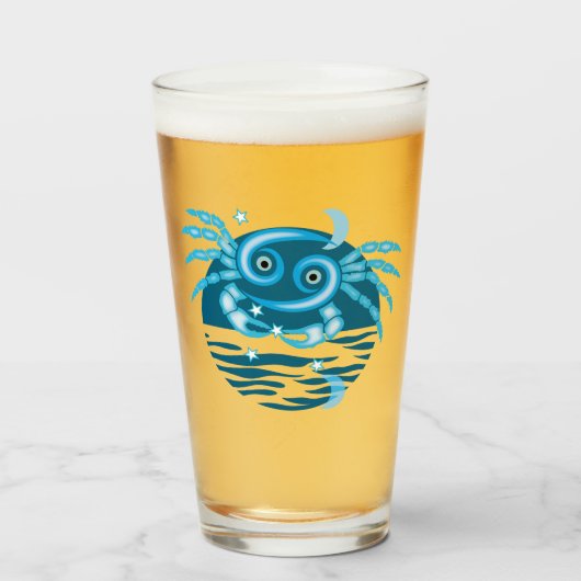 Zodiac Star-teken - kankersymbool Glas (Voorkant gevuld)