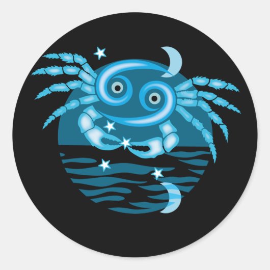 Zodiac Star-teken - kankersymbool Ronde Sticker (Voorkant)