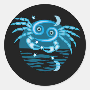 Zodiac Star-teken - kankersymbool Ronde Sticker