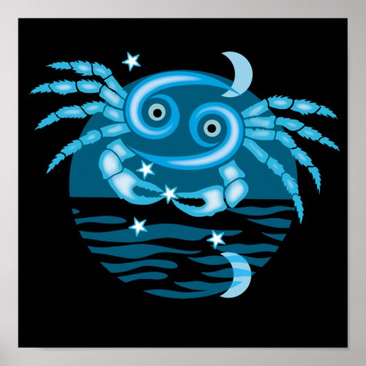 Zodiac Star-teken - Poster met kankersymbool (Voorkant)