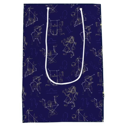 Zodiac Stars in the Sky, Festive Constellations Medium Cadeauzakje (Achterkant)