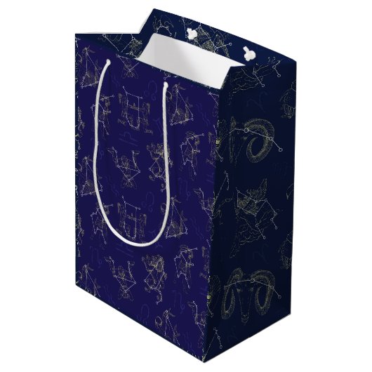 Zodiac Stars in the Sky, Festive Constellations Medium Cadeauzakje (Achterkant Gekanteld)