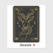 Zodiac Steenbok Astrologie Zwart en Goud Sticker (Vel)