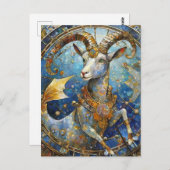 Zodiac - Steenbok de Zee Geit Briefkaart (Voorkant / Achterkant)