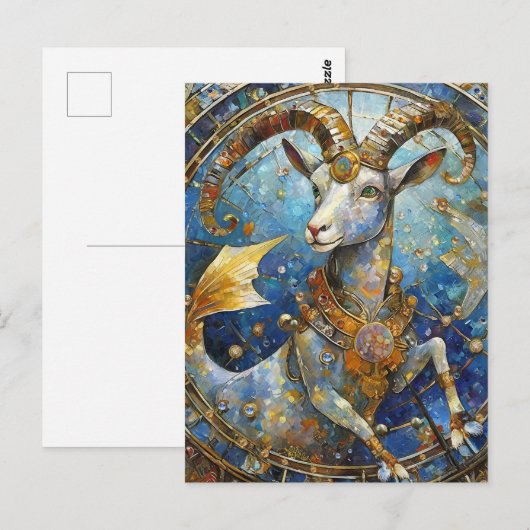 Zodiac - Steenbok de Zee Geit Briefkaart (Voorkant / Achterkant)