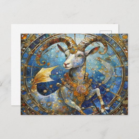 Zodiac - Steenbok de Zee Geit Briefkaart (Voorkant / Achterkant)