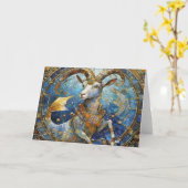 Zodiac - Steenbok de Zee Geit Kaart (Gele Bloem)