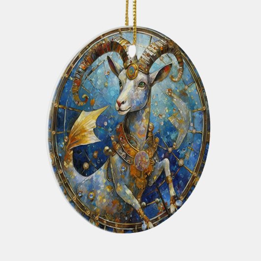 Zodiac - Steenbok de Zee Geit Keramisch Ornament (Rechts)