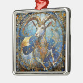 Zodiac - Steenbok de Zee Geit Metalen Ornament (Links)