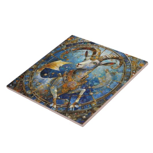 Zodiac - Steenbok de Zee Geit Tegeltje (Zijkant)