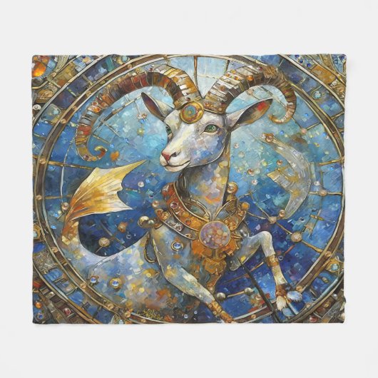 Zodiac - Steenbok de Zeegeit Fleece Deken (Voorkant (Horizontaal))