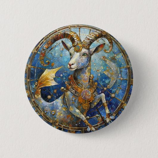 Zodiac - Steenbok de Zeegeit Ronde Button 5,7 Cm (Voorkant)