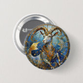 Zodiac - Steenbok de Zeegeit Ronde Button 5,7 Cm (Voorkant /achterkant)