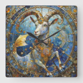 Zodiac - Steenbok de Zeegeit Vierkante Klok (Voorkant)