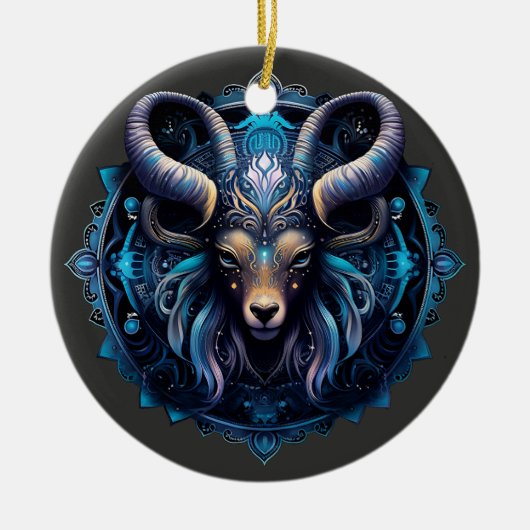 Zodiac Steenbok Gepersonaliseerde Astrologie Ornam Keramisch Ornament (Voorkant)
