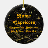 Zodiac Steenbok Gepersonaliseerde Astrologie Ornam Keramisch Ornament (Achterkant)