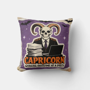 Zodiac Steenbok Halloween Skelet Verjaardagscadeau Kussen