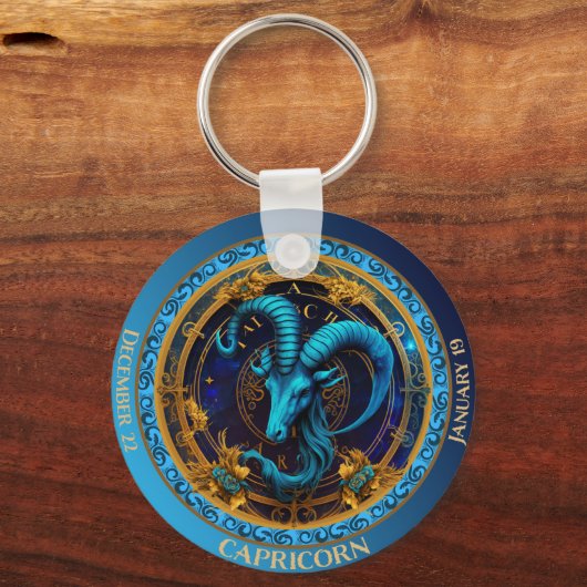 Zodiac Steenbok Pas NAAM, DATUM aan Sleutelhanger (Voorkant)