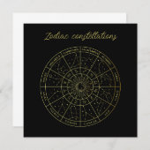 Zodiac ster sign horoscope constellations map gold (Voorkant / Achterkant)