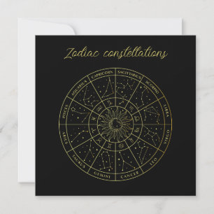 Zodiac ster sign horoscope constellations map gold